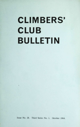 Climbers' Club 1964 Bulletin Journal cover
